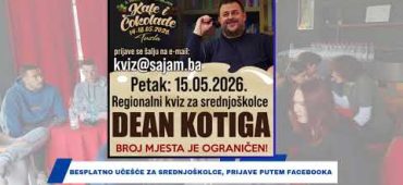 15. maja kviz znanja za srednjoškolce sa Deanom Kotigom u Centru za kulturu Lukavac