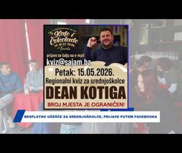 15. maja kviz znanja za srednjoškolce sa Deanom Kotigom u Centru za kulturu Lukavac